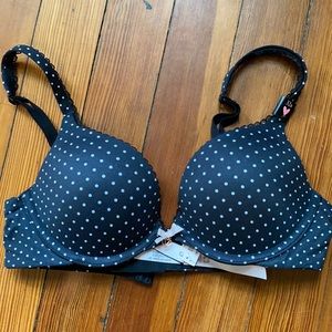 Black & white polka dot bra